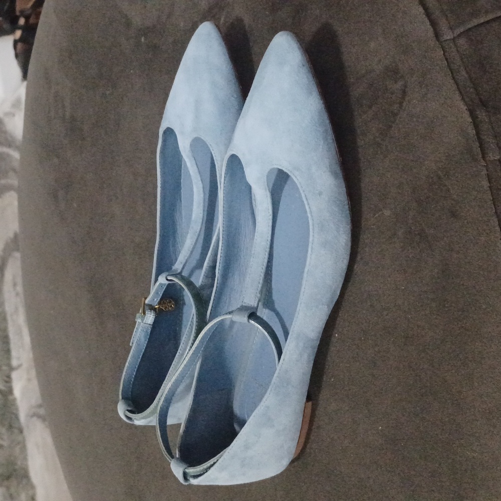 Tory Burch T- Strap blue suede flats - Picture 9 of 9